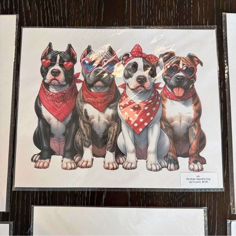 Set of 6 Dogs W/ Sunglasses Prints 8x10” NEW Sealed Husky, Lab, Bulldog,‎ Poodle